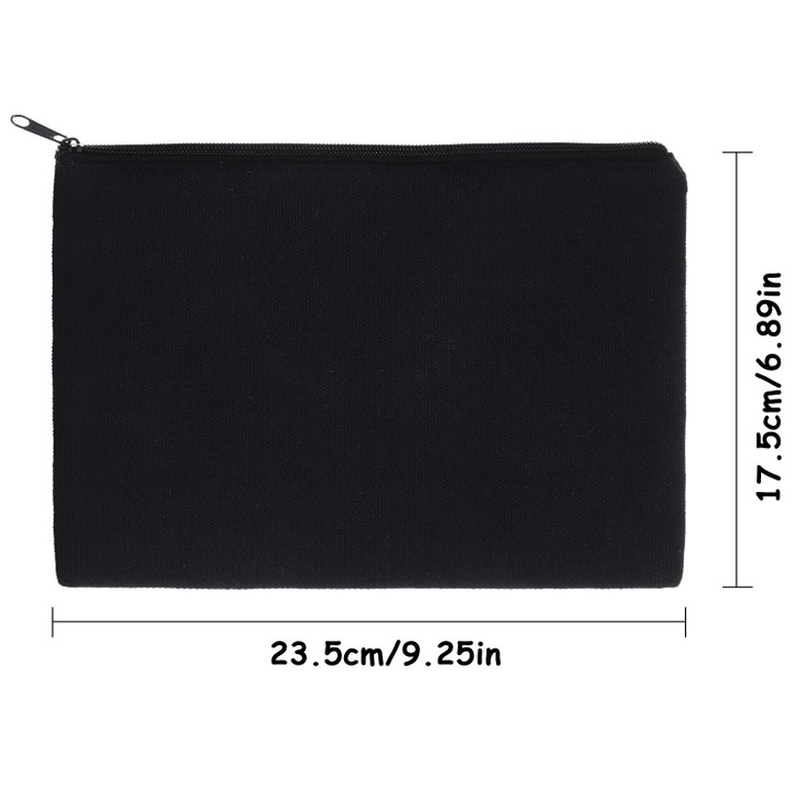 meekoo 16 Pack Canvas Blank Makeup Bags Plain Zipper Cosmetics Pouch Sublimation DIY Craft Multipurpose Toiletry Bag for