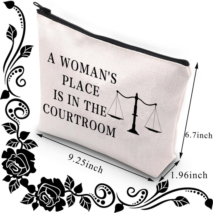 BDPWSS Lawyer Makeup Bag Future Attorney Gifts Legal Balance Gift Law Graduation Gift a Womans Place Is In The Courtroom