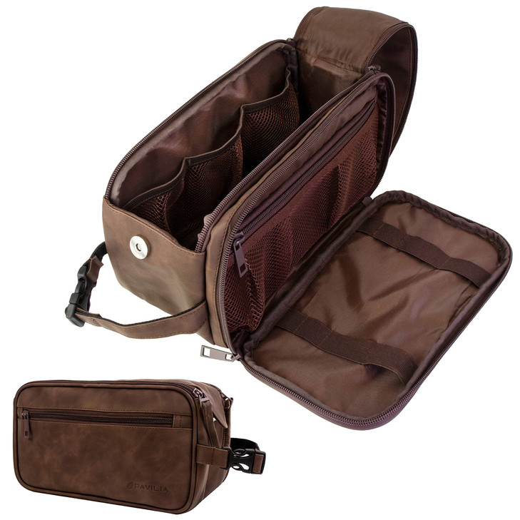 PAVILIA Toiletry Bag for Men Travel Essentials Shaving Dopp Kit Mens Travel Bag Toiletries Organizer Case for Grooming P