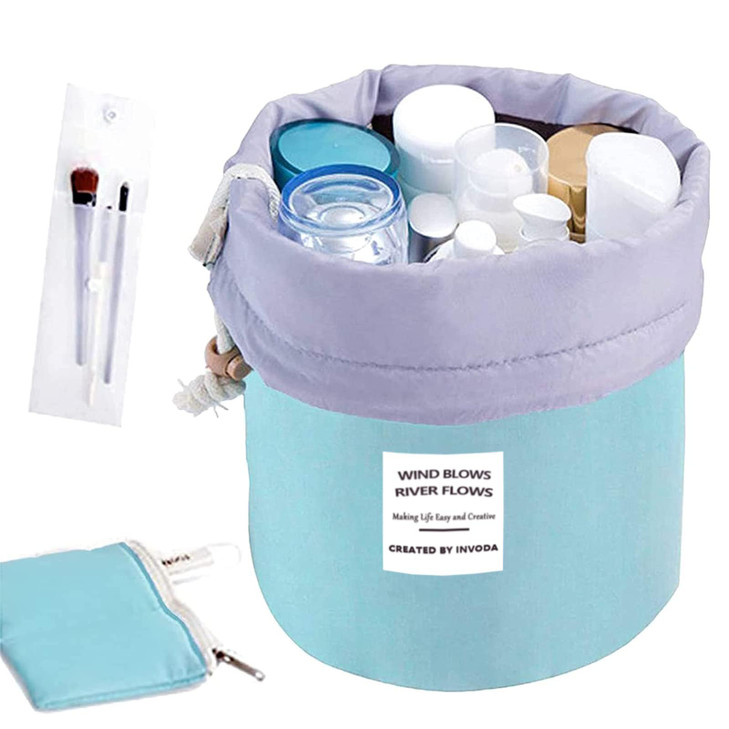 INVODA Drawstring Cosmetic Bag Travel Makeup Bag for Women Toiletry Bag Portable Drawstring Make up Organizer Bag for Tr
