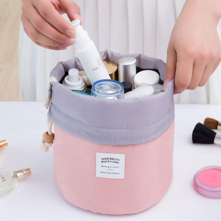 INVODA Drawstring Cosmetic Bag 2PCS Travel Makeup Bag for Women Toiletry Bag Portable Drawstring Make up Organizer Bag f