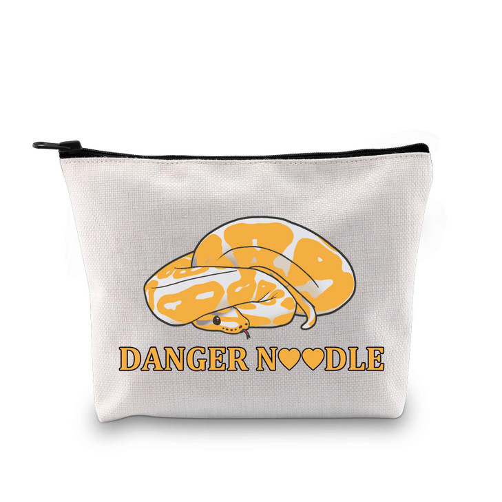 G2TUP Ball Python Snake Lover Gift Danger N Makeup Bag Snake Lady Cosmetic Bag Snake Mom Gift Snake Owner Gift Reptile A