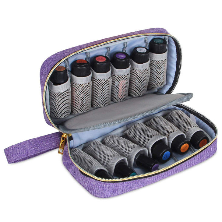 LUXJA Essential Oil Carrying Case Holds 12 Bottles 5ml15ml Including Roller Bottles Portable Organizer for Essential Oil