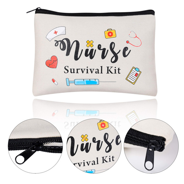 Kolewo4ever 8 pieces Nursing Makeup Bags Nurse Appreciation Gifts CNA Week Gifts Nurse Survival Kit Cosmetic Funny Trave