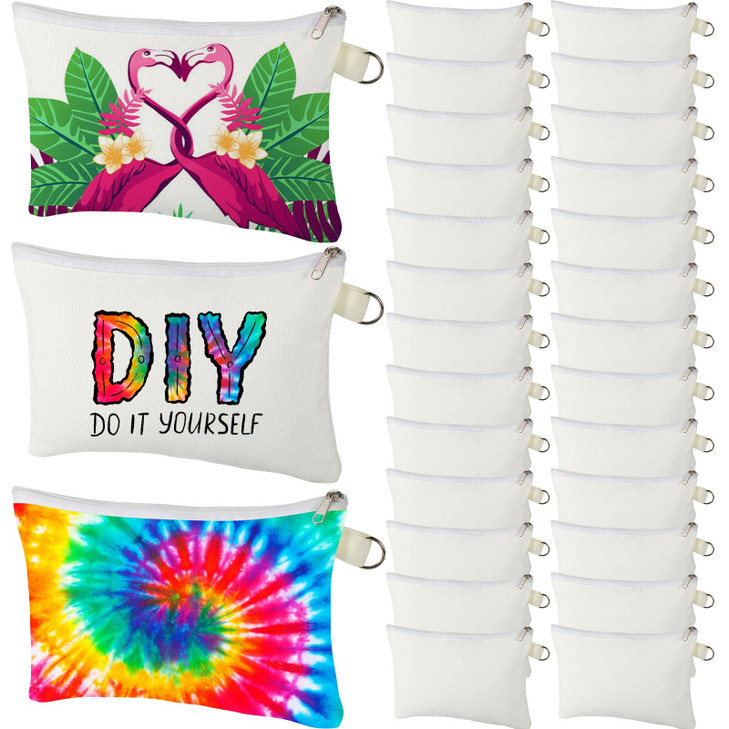 Weewooday Sublimation Blanks Cosmetic Bags Multipurpose DIY Heat Transfer Makeup Bags Toiletry Pouch Iron on Transfer Zi