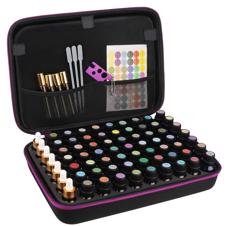 Canboc Essential Oil Storage Holder Organizer Carrying Case Essential Oils Box Holds 70 Bottles 5ml 10ml 15ml 20ml Bottl