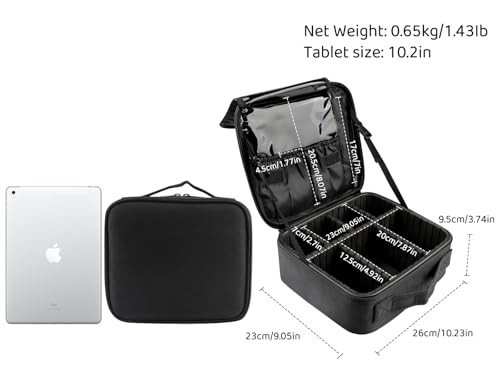JOURMON Travel Makeup Bag Large Capacity Cosmetic Train Case for Women Portable Pouch Open Flat Artist Brushes Toiletry