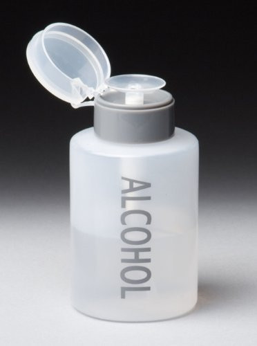 9oz Gray with Word Imprint Push Down Pump Dispenser Empty Refillerable Bottle with Flip Top Cap for Nail Polish Travel C