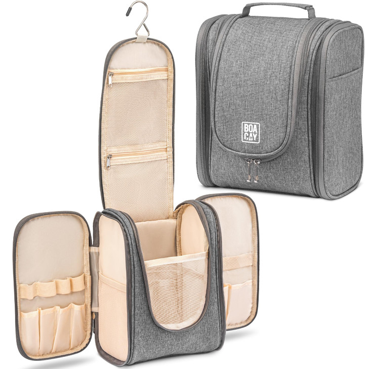 BOACAY Hanging Travel Toiletry Bag for Women and Men Makeup Bag Bathroom Shower Organizer Kit for Accessories Cosmetics