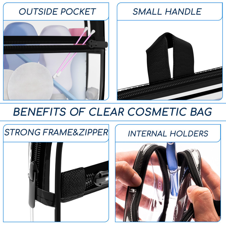 TSA Approved Toiletry Bag 311 Clear Travel Cosmetic Bag with Handle Quart Size Bag with Zipper Carryon Luggage Clear Toi