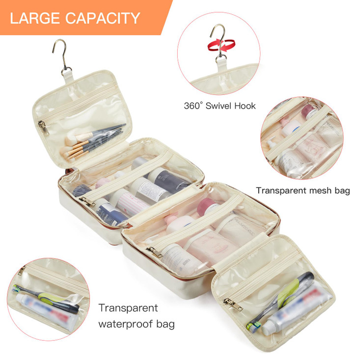 Telena Travel Toiletry Bag for Women with Hanging Hook Waterresistant Cosmetic Bag Travel Organizer for Accessories Toil