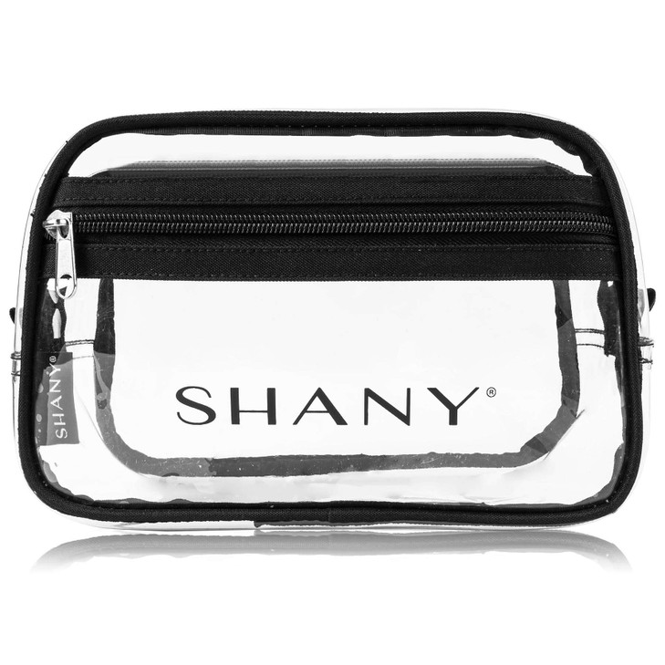 SHANY Clear Toiletry Makeup CarryOn Pouch with Zippered Compartment WaterResistant and Nontoxic Travel Organizer Bag