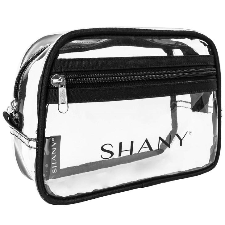 SHANY Clear Toiletry Makeup CarryOn Pouch with Zippered Compartment WaterResistant and Nontoxic Travel Organizer Bag