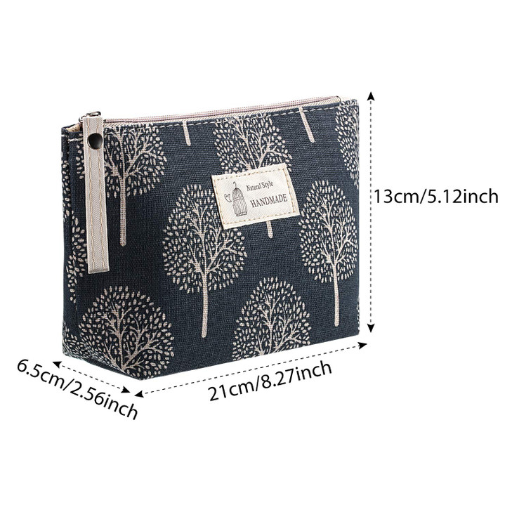 Boao 4 Pieces Canvas Makeup Bags Set Small Cosmetic Pouches for Purse with Zipper Multi Functional Toiletry Travel Case