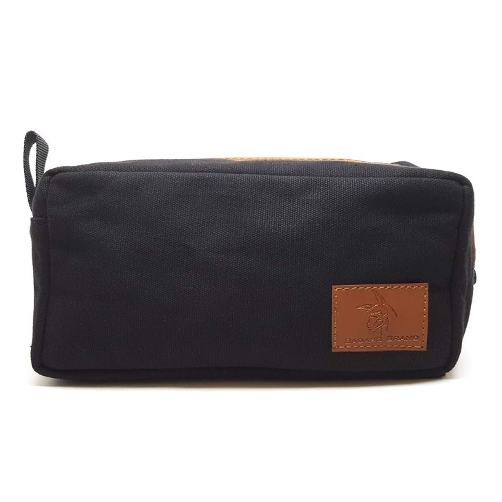 Badass Beard CareS Badass Canvas Travel Bag Waxed Canvas And Leather With Custom Padded Pockets