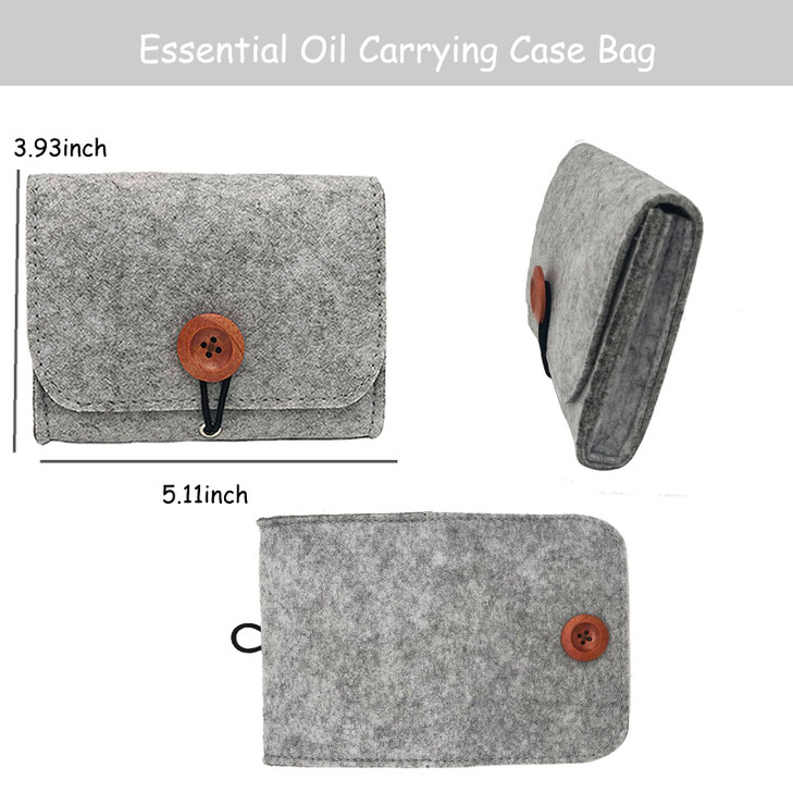AUONY Essential Oil Carrying Case Bag 6 Bottles Essential Oils Travel Organizer Pouch Bag for 5ML 10ML 15ML Oils
