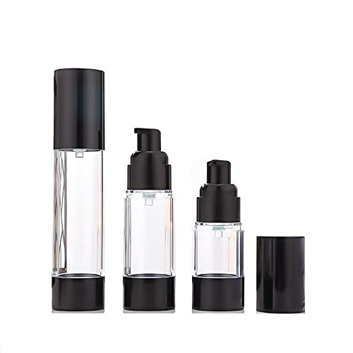 Ergonflow 3Pcslot 15ML 30ML 50ML Empty Black Airless Lotion Cream Pump Plastic Container Cosmetic Bottle Dispenser Trave