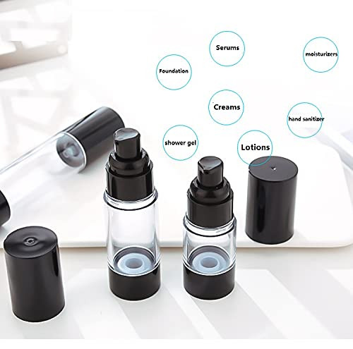 Ergonflow 3Pcslot 15ML 30ML 50ML Empty Black Airless Lotion Cream Pump Plastic Container Cosmetic Bottle Dispenser Trave