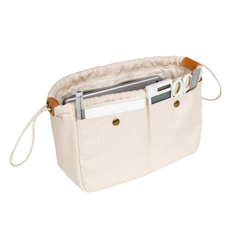 YONBEN Insert Organizer Bag Tote Bag Organizer Drawstring Canvas Storage OrganizerCotton Canvas Pouches