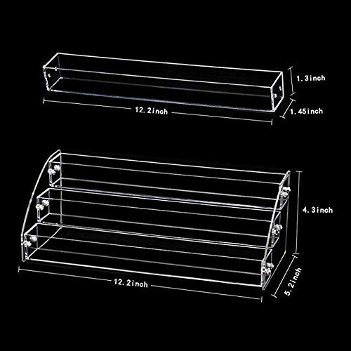 3 Tiers 2PCS Clear Acrylic Nail Polish Holder Essential Oils Stand Lipstick Makeup Desktop Organizer Candy Storage Retai