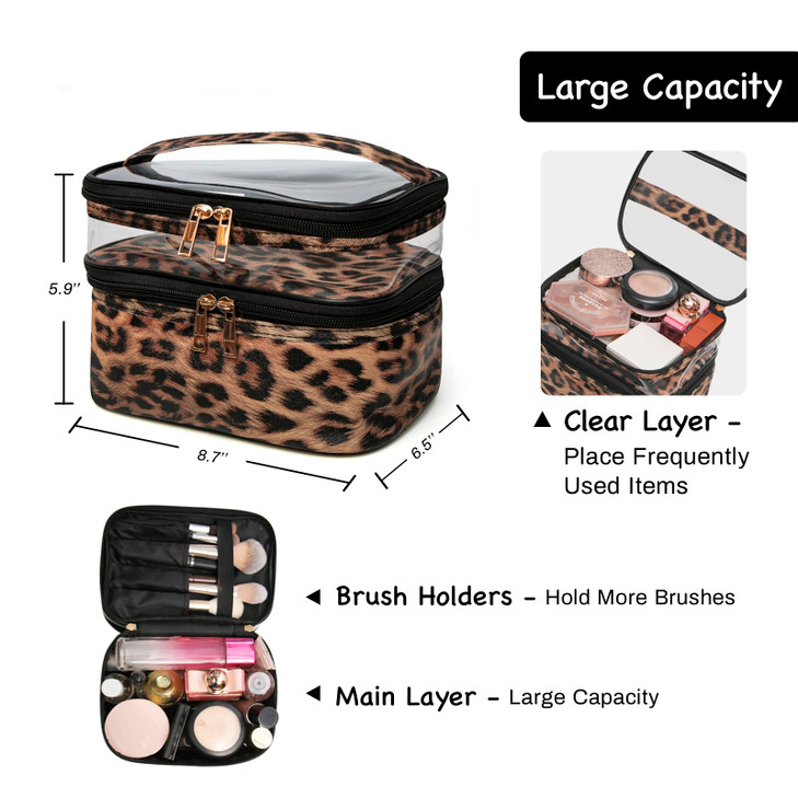 imerelez Doublelayer Cosmetic Bag Makeup Bag Travel Makeup Bag Makeup Bags for Women Cosmetics Cases Portable Waterproof