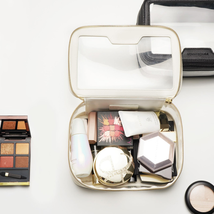 Rownyeon Clear Makeup Case Toiletry Bag Multipurpose Travel Makeup Train Case Portable Cosmetic Organizer Transparent St