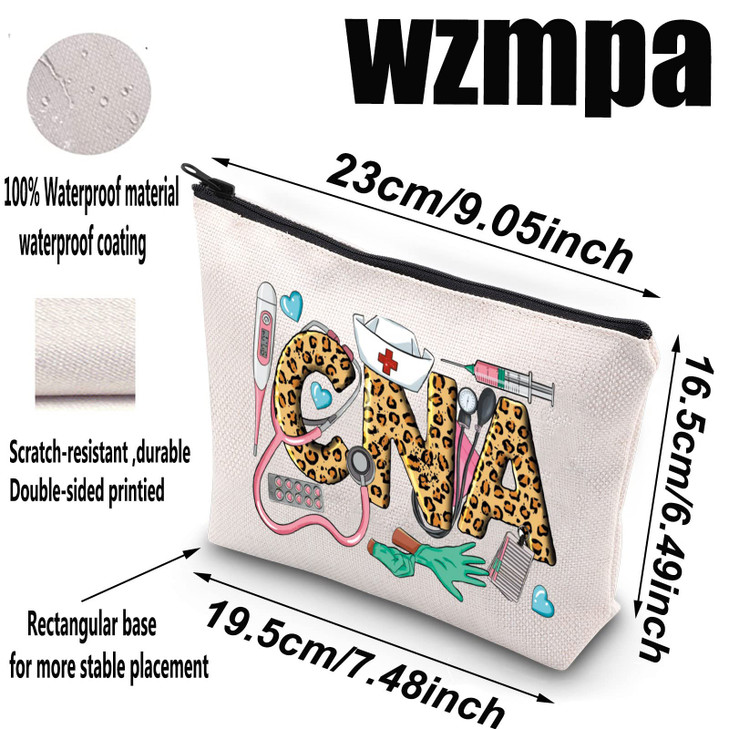 WZMPA CNA Certified Nursing Assistant Cosmetic Makeup Bag CNA Nursing Graduation Gifts Zipper Pouch Bag For CNA Students