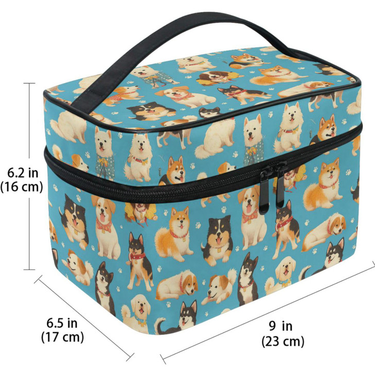 Cute Dog Puppy Makeup Bag Cosmetic Bag for Women Girls Cartoon Animal Paw Portable makeup pouch Box Large Capacity Trave