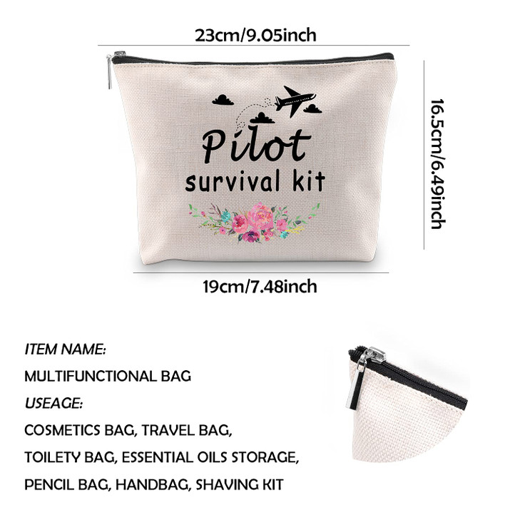 WCGXKO Pilot Survival Kit New Pilot Gifts Zipper Pouch Travelling Bag for Pilot Graduation Gift Pilot Survival