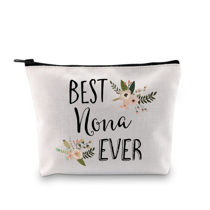 GJTIM Funny Nona Gift for Grandma Best Nona Ever Cosmetic Bag from Grandchildren Best Nona Ever Bag
