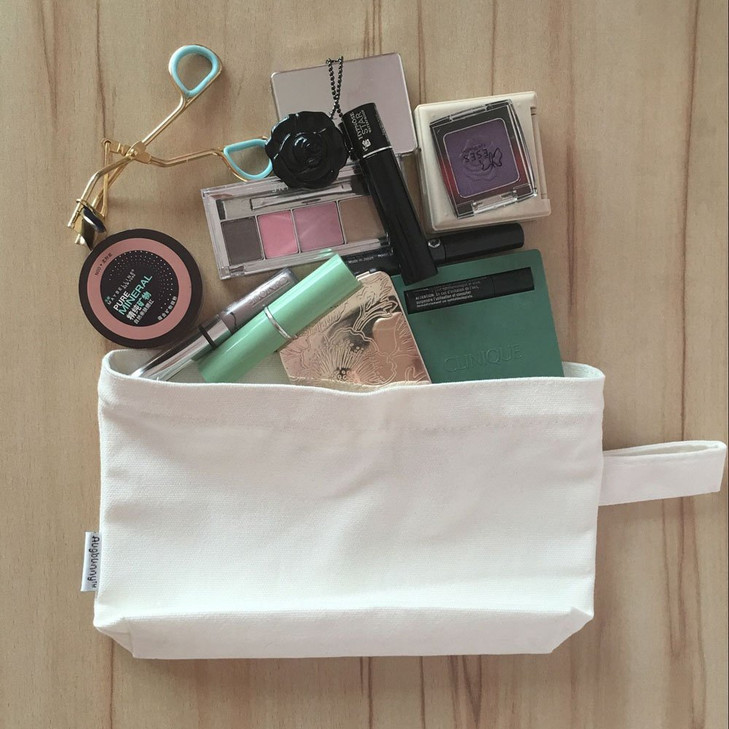 Augbunny Multipurpose Cotton Canvas Zipper makeup Bag Pouch 4pack