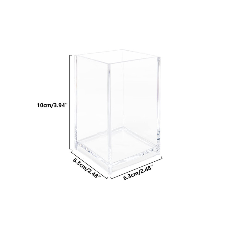 Newkita 3 Pack Clear Acrylic Cosmetic Pencil Pen Holder Cup Clear Makeup Brush Holder Desk Acrylic Brushes Storage