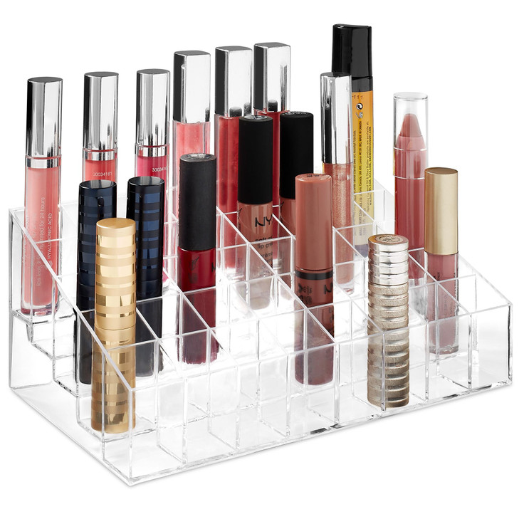 Casafield 40 Slot Acrylic Lipstick Makeup Organizer Cosmetic Display Case Clear