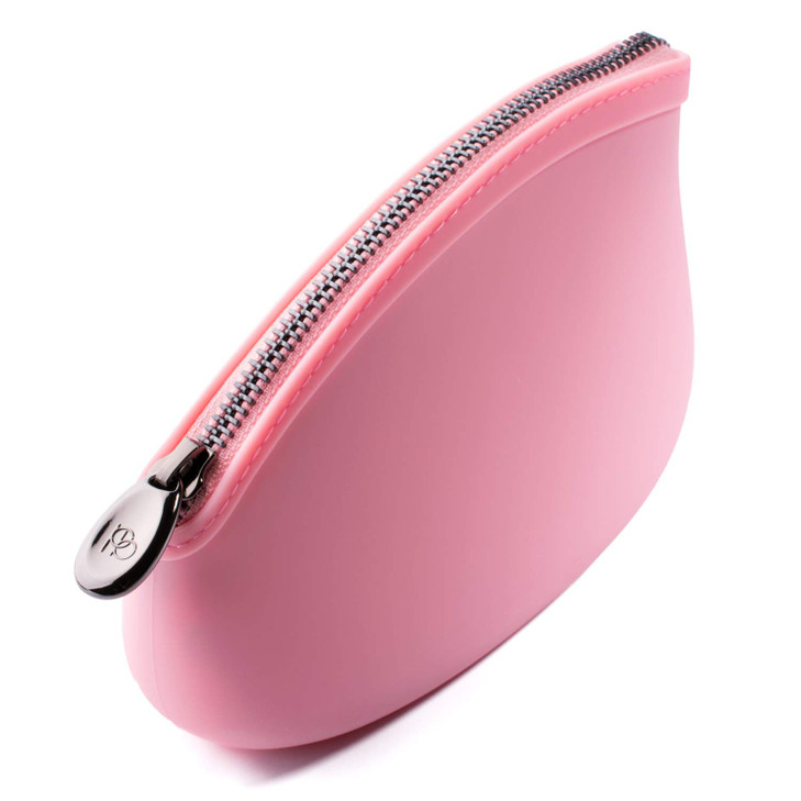 Cosmetic Bag by Pudinbag Small Makeup Bag for Women Cosmetic Makeup Pouch for Purse Silicone Waterproof Vegan Pink