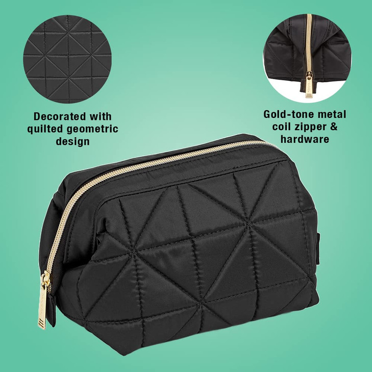 Conair Small Makeup Bag Cosmetic Bag for Everyday TouchUps or Jewelery Perfect Size for Purse or CarryOn Small Organizer