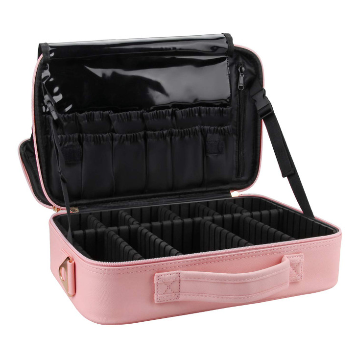 Relavel Makeup Bag Travel Makeup Train Case 138 inches Large Cosmetic Case Professional Portable Makeup Brush Holder Org