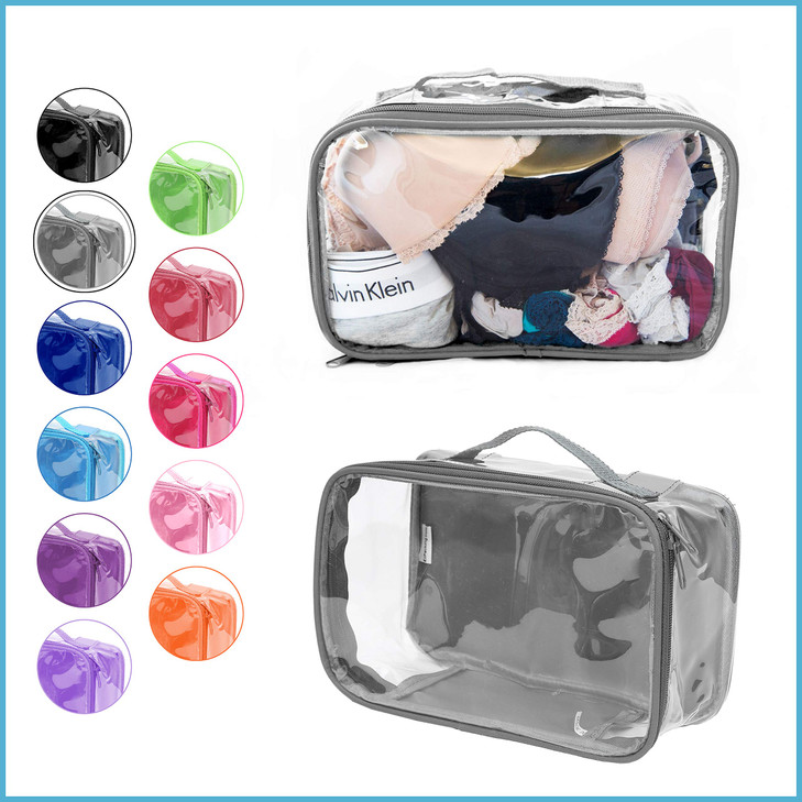 Small Clear Travel Packing CubeSee Through PVC Plastic Pouch for Carry On Suitcase Backpack or Diaper BagTransparent Mul
