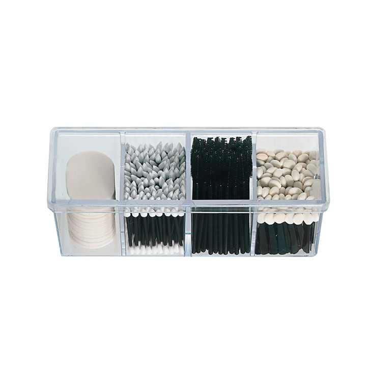 4Compartment Makeup Organizer and Storage Transparent MultiFunctional Bathroom Closet Storage with 4 Trays and Clear Lid