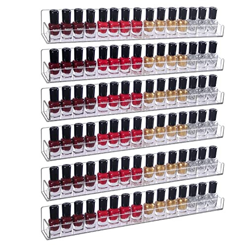 Justsoso 6PcsSet Acrylic Nail Polish Rack Wall MountedLipstick Essential Oil Bottle Holder OrganizerNail Paint Display S