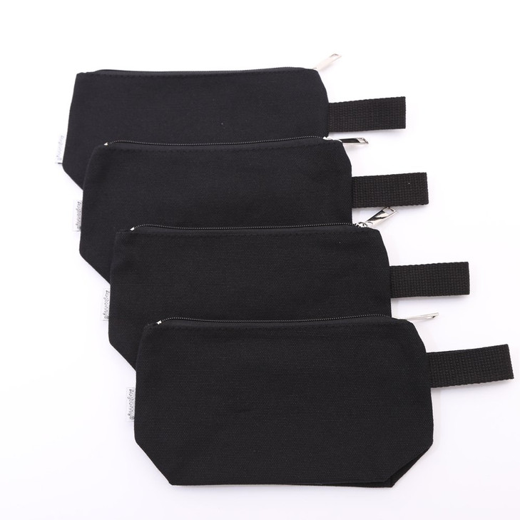 Augbunny 100 Cotton 16oz Heavy Duty Multipurpose Canvas Zipper Cosmetics Makeup Travel Toiletry Organizing Pouch 4pack