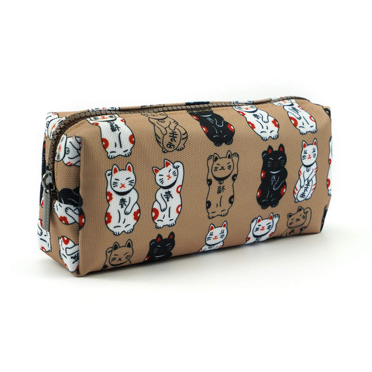 LParkin Lucky Japanese Cat Pencil Case Cute Maneki Neko Cat Pencil Bag Pouch Case Makeup Cosmetic Bag Kawaii Gadget Box