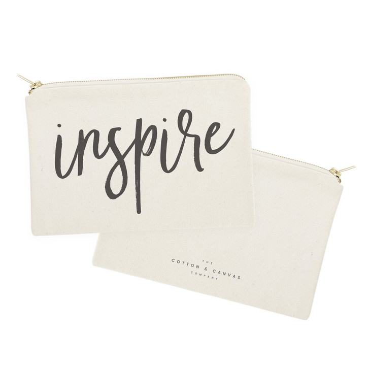 The Cotton Canvas Co Inspire Cosmetic Bag and Travel Make Up Pouch