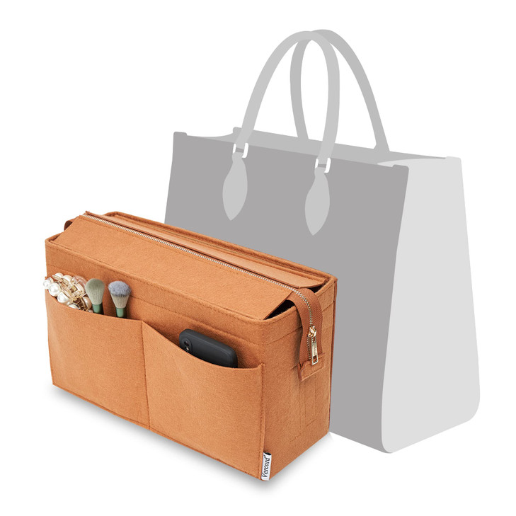 Vercord Felt Purse Organizer Insert Onthego 35 Handbag Tote Bag Organizer Bag in Bag with Removable Zipper