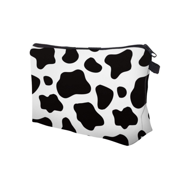 Aiphamy Cute Travel Makeup Bag Cosmetic Bag Small Pouch Gift for Women Cow Print