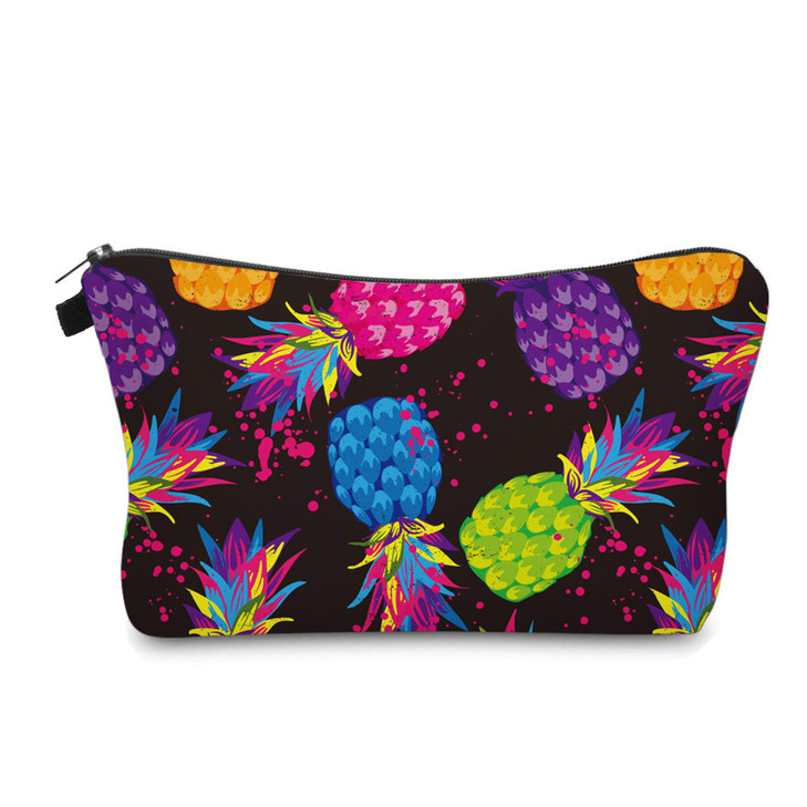 Aiphamy Cute Travel Makeup Bag Cosmetic Bag Small Pouch Gift for Women Pineapple Colorful