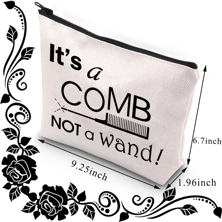 BDPWSS Hairdresser Makeup Bag Hairstylist Gift Hair Stylist Cosmetic Bag Its a Comb Not a Wand Cosmetology Graduation Gi