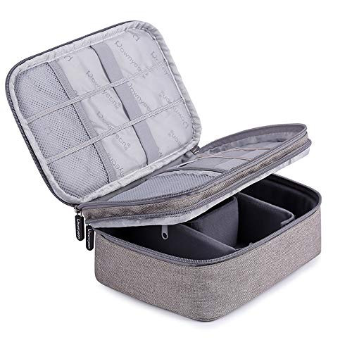 Rownyeon Makeup Train Cases Travel Makeup Bag Waterproof Portable Cosmetic Cases Organizer with Adjustable Dividers for