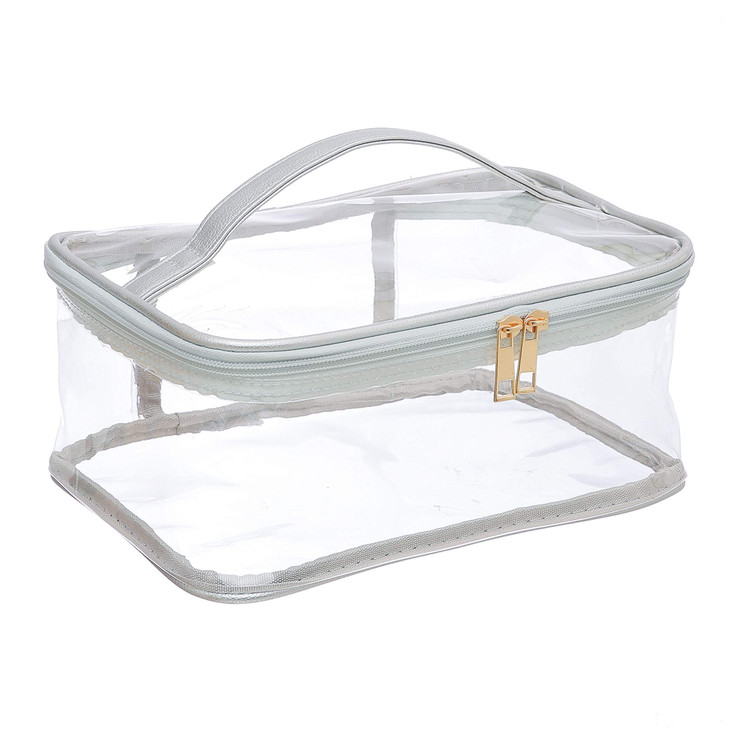 Large Cosmetic Bag for Women Clear SeeThrough Makeup Hair Nail Accessories Pouch for Travel or Home Transparent PVC Plas