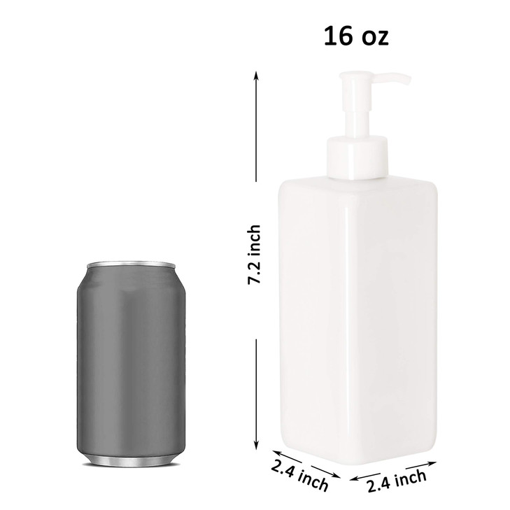 Youngever 5 Pack 16 Ounce Plastic Pump Bottles Refillable Square Plastic Pump Bottles for Dispensing Lotions Shampoos an