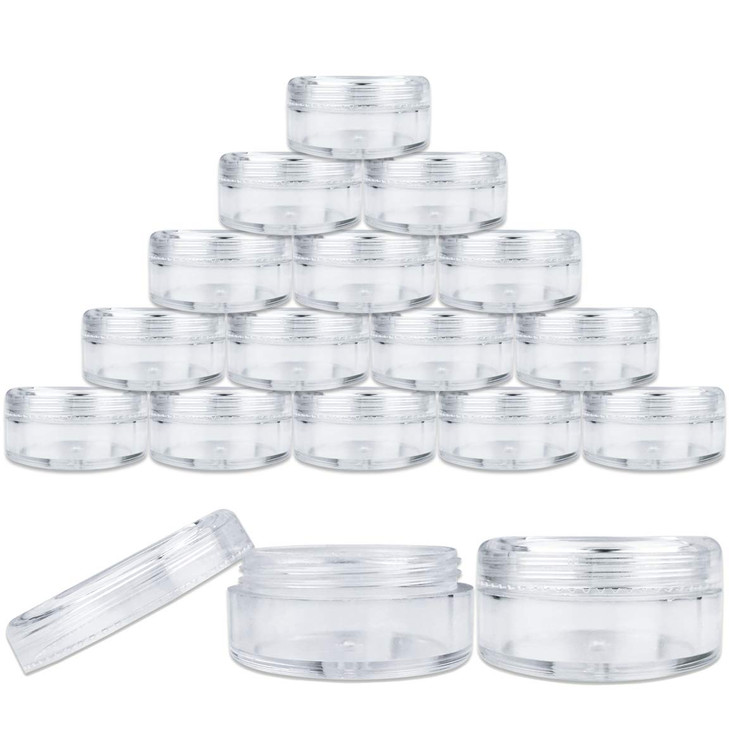 Quantity 25 Pieces Beauticom 5G5ML Round Clear Jars with Screw Cap Lids for Lotion Creams Toners Lip Balms Makeup Sample